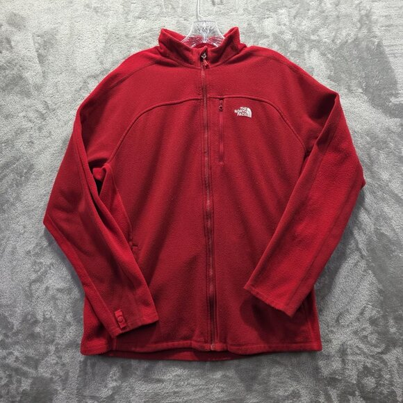 North Face Jacket Mens Large Red Polartec Classic Full Zip Fleece Outdoor Layer - Picture 1 of 10